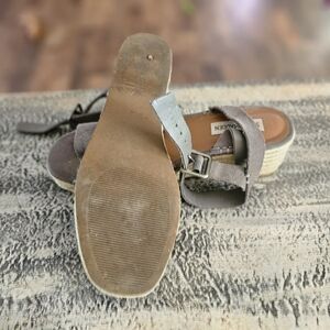 Steve Madden Gray Wedge Sandals